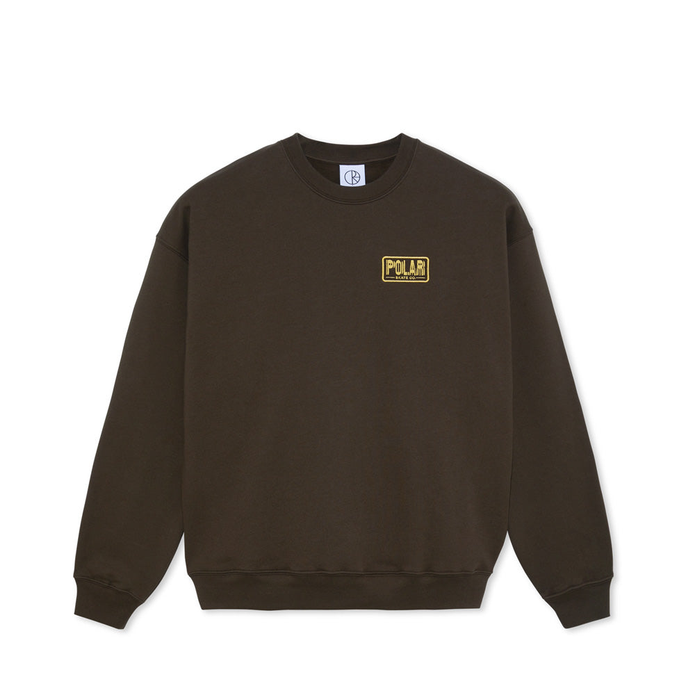 Polar Skate Co. Dave Crewneck Earthquake (Brown)