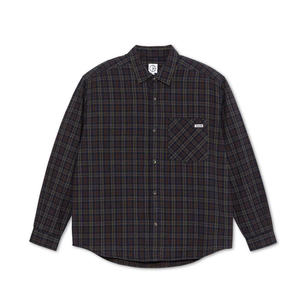 Polar Skate Co. Mitchell LS Shirt Flannel (Navy/Brown)