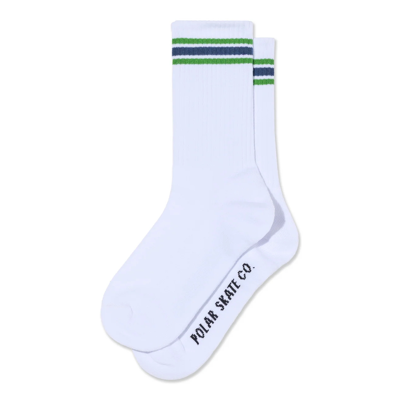 Polar Skate Co. Rib Socks Stripes White/Green/Blue