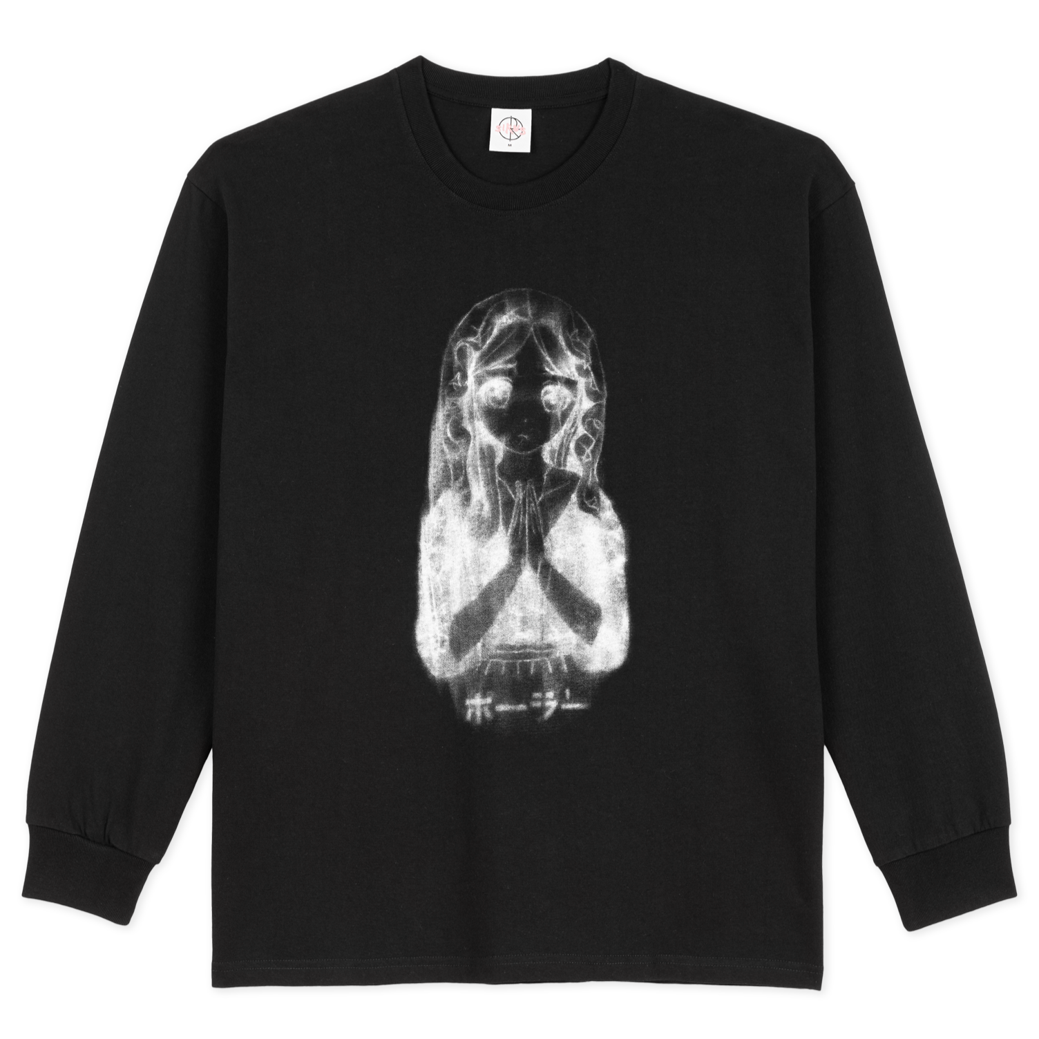 【BLACKUP】[MADE] Cozy Cutout Polar T-shirt Polar Skate Co. Saint Kawaii LS Tee Black - Orchard Skateshop