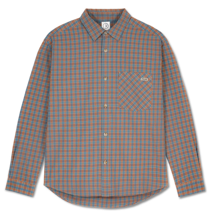 Polar Skate Co Mitchell LS Shirt Blue/Rust