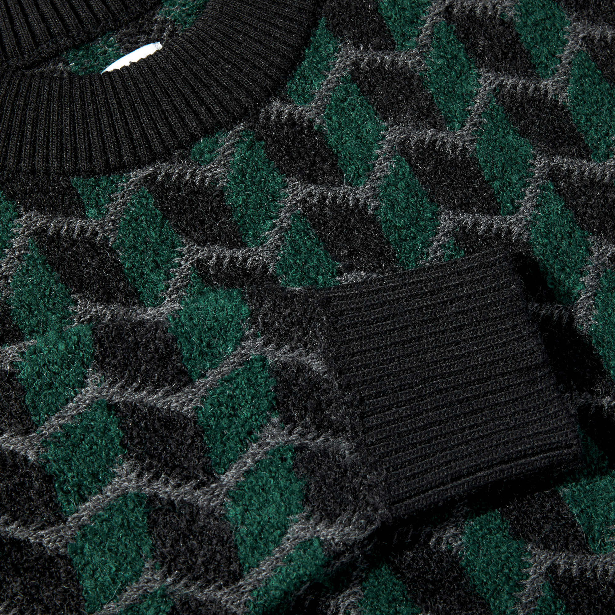 Polar Zig Zag Knit Sweater Black/Dark Teal - Orchard Skateshop