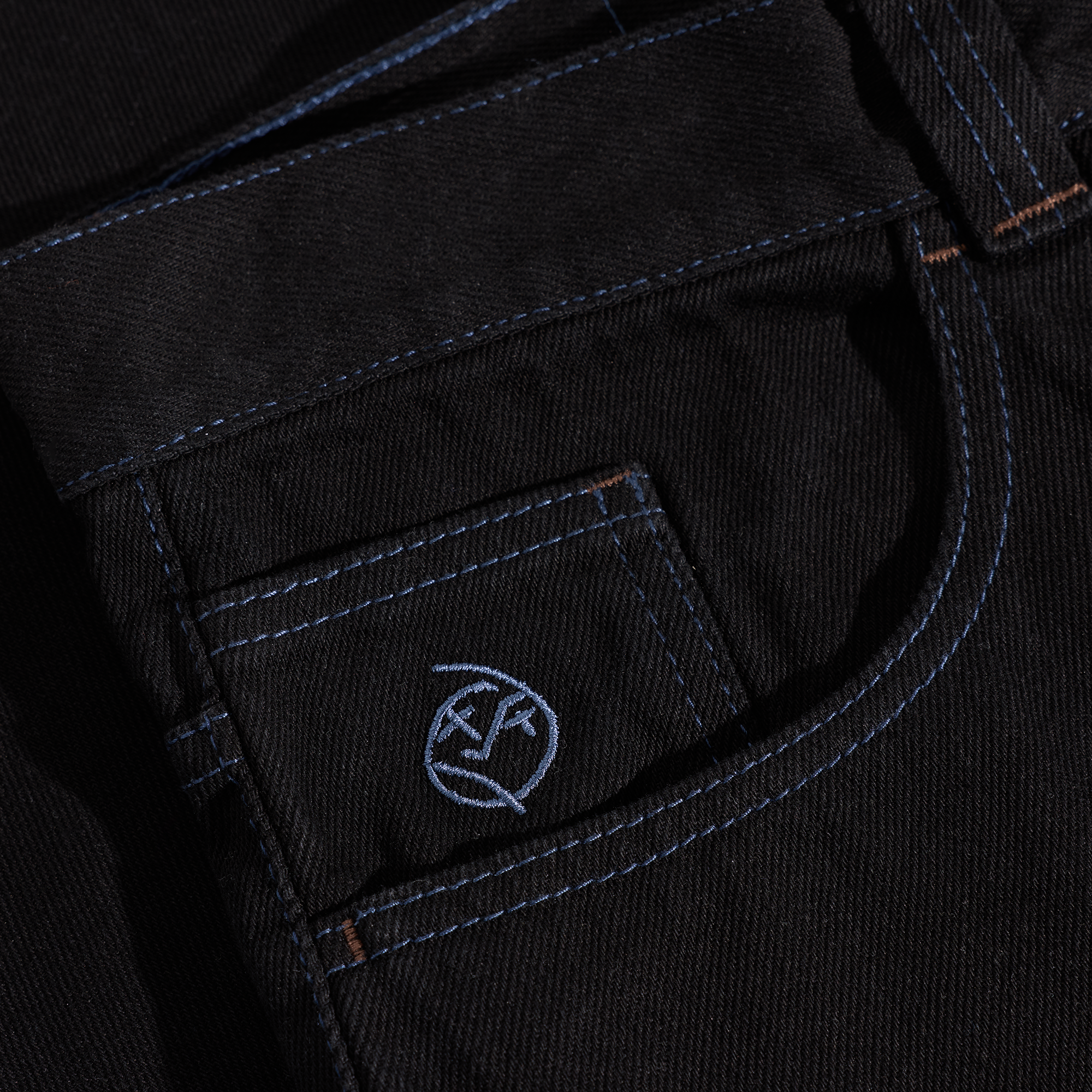 Polar Skate Co. Big Boy Pants Black/Blue Stitching