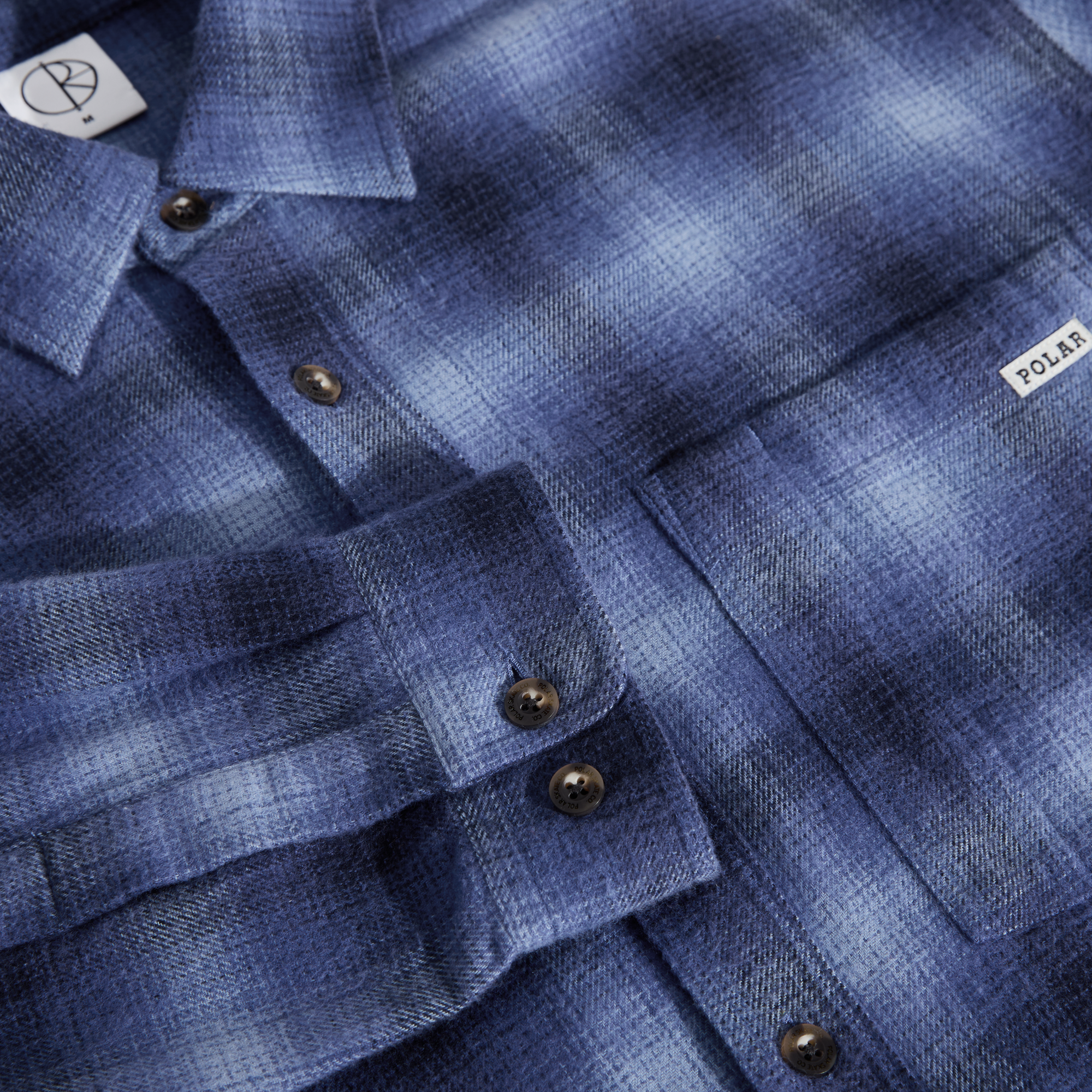 Polar Skate Co. Mitchell LS Shirt Shadow Check Blue - Orchard Polar Skate Co. Mitchell LS Shirt Shadow Check Blue - Orchard
