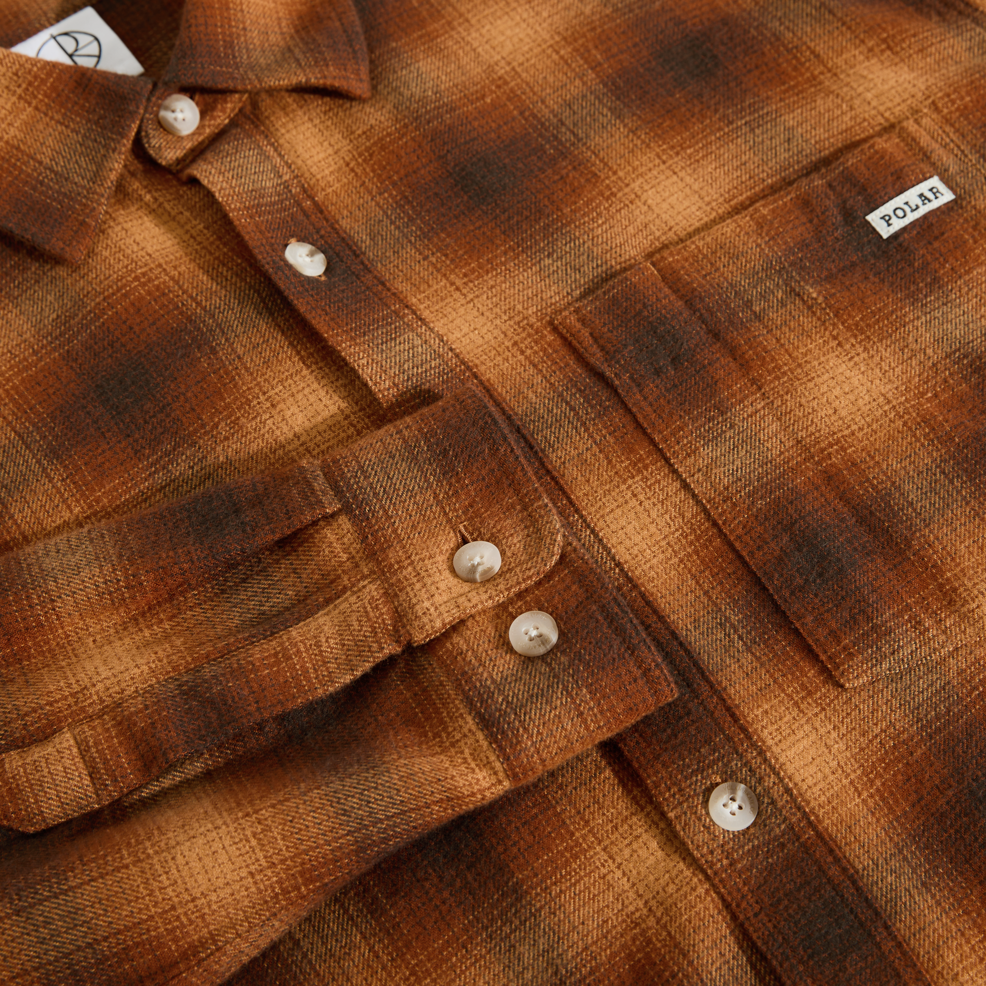 Polar Skate Co. Mitchell LS Shirt Shadow Check Caramel