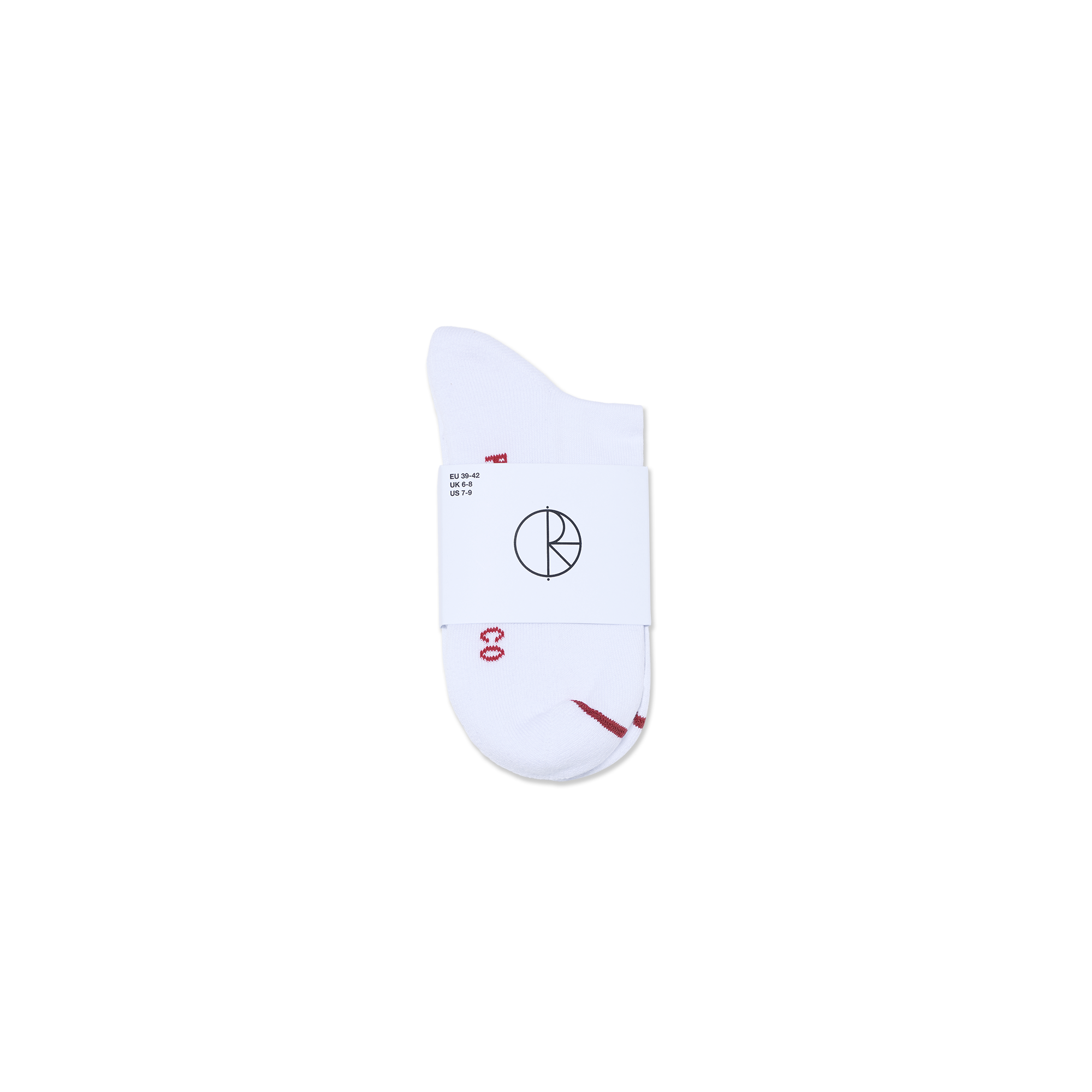 Polar Skate Co. Long Rib Socks 2 Stripes White/Cherry