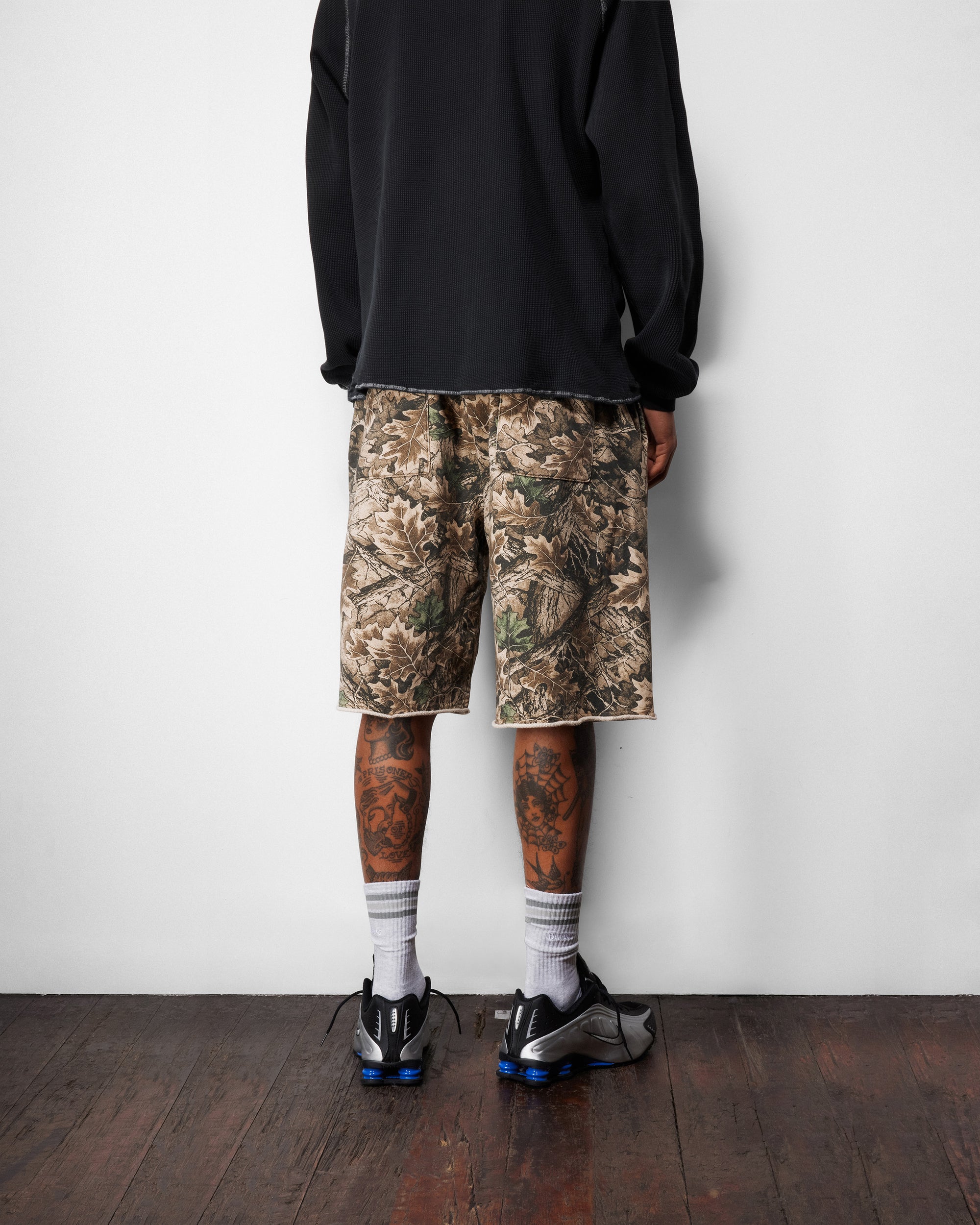 Butter Goods Fleece Shorts Forest Camo