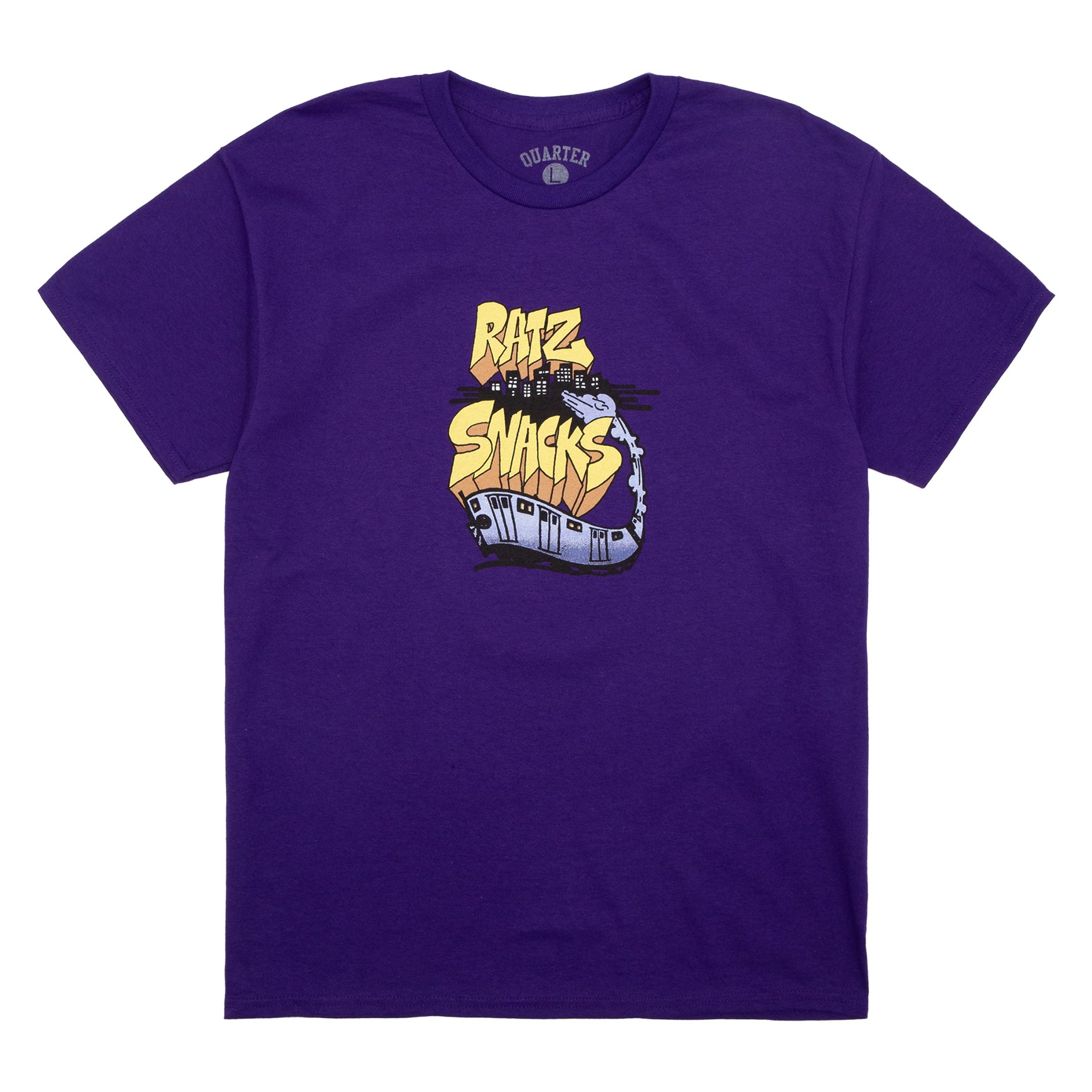QUARTER SNACKS ラガーシャツ Quartersnacks x Rat Ratz Train Tee Purple - Orchard Skateshop