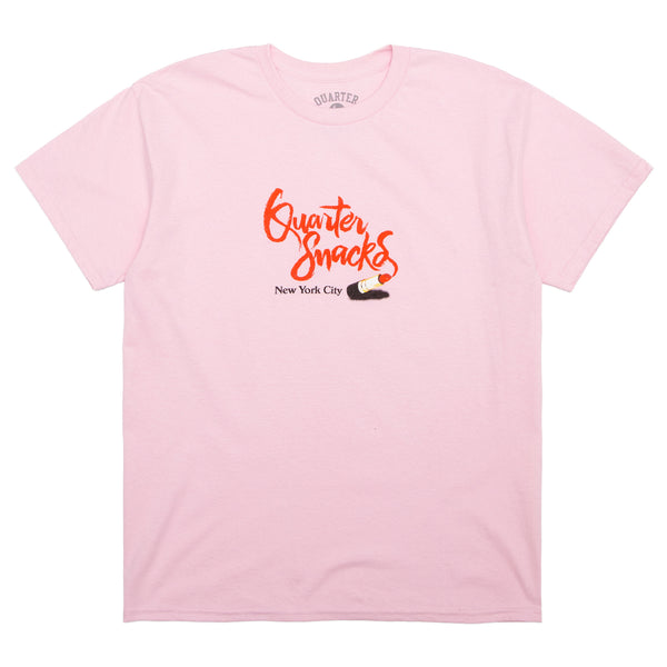Quartersnacks Lipstick Tee Pink - Orchard Skateshop