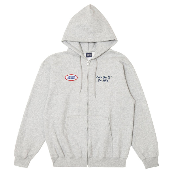 Quartersnacks Let's Get It Patch Zip Hoodie Ash Grey - Orchard