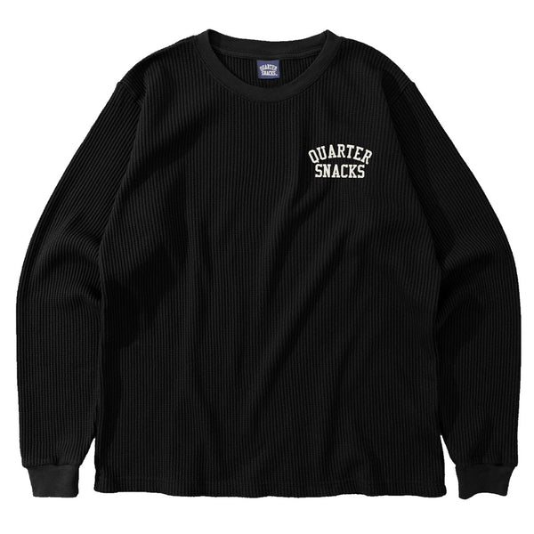 Quartersnacks Printed Thermal Longsleeve Black - Orchard Skateshop