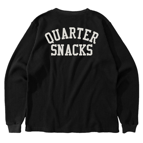 Quartersnacks Printed Thermal Longsleeve Black - Orchard Skateshop