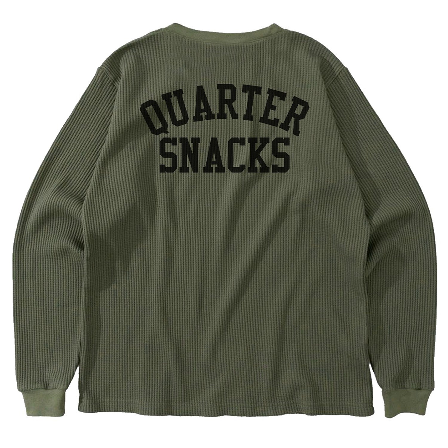 QUARTER SNACKS ラガーシャツ Quartersnacks Printed Thermal Longsleeve Olive - Orchard Skateshop