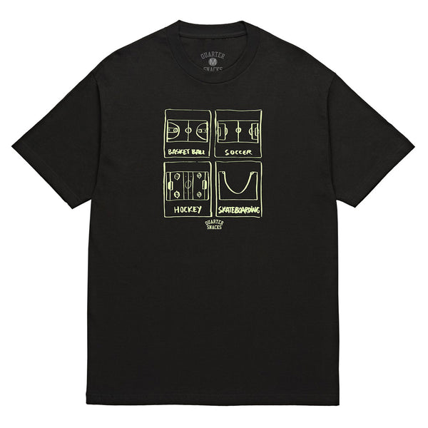 Quartersnacks Sports Tee Black - Orchard Skateshop