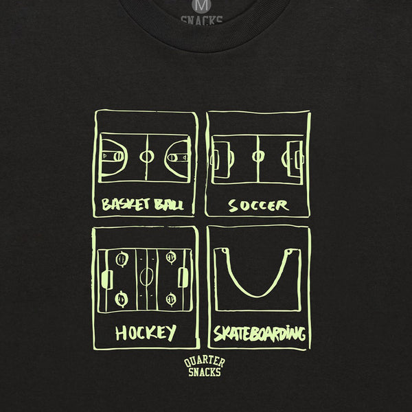 Quartersnacks Sports Tee Black - Orchard Skateshop