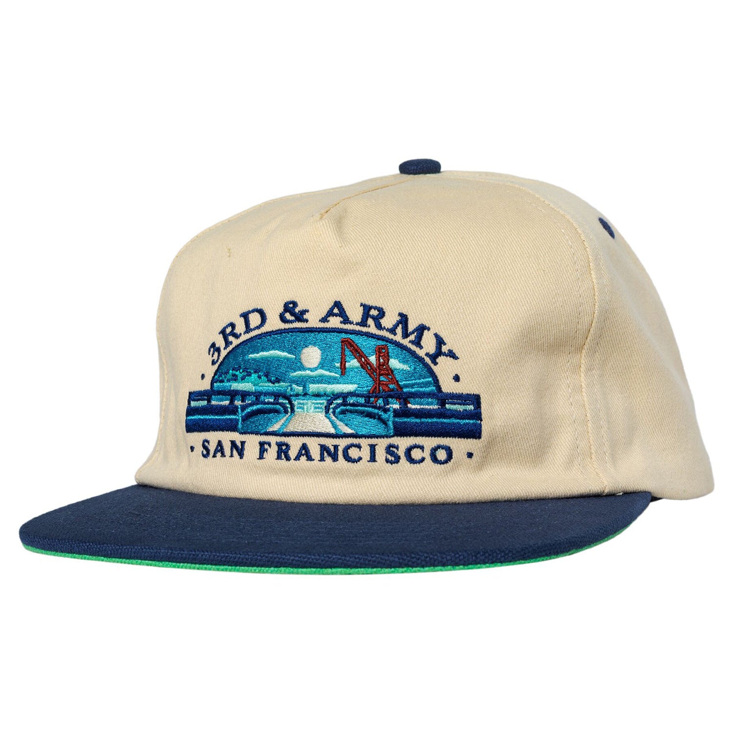 Real 3rd &amp; Army Snapback Hat Natural/Navy