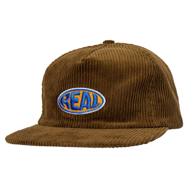 Real Bubble Oval Snapback Hat Brown