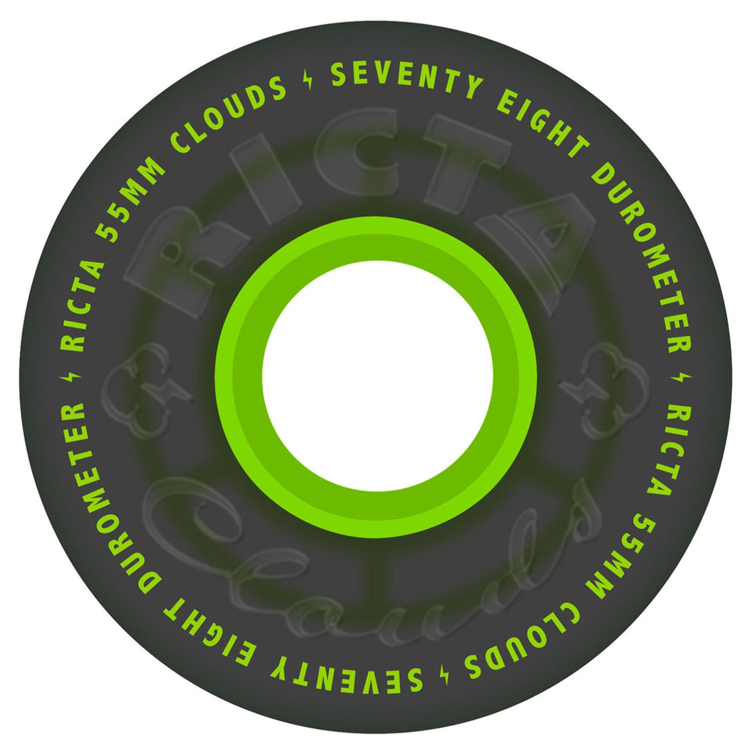 Ricta Wheels Clouds Transparent Black Green 55mm 78a
