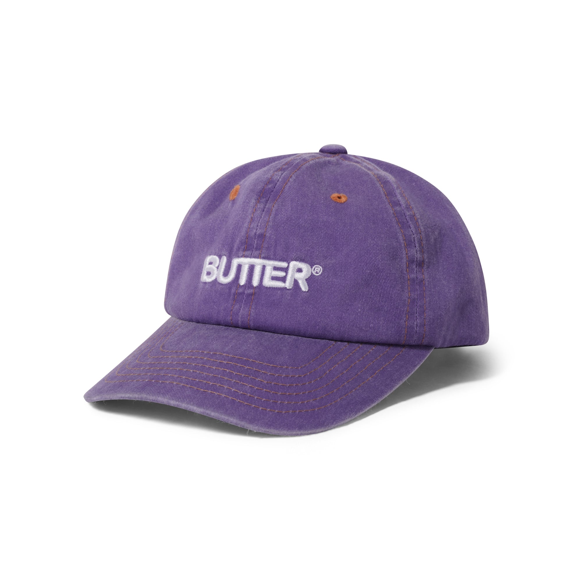 Butter Goods Rounded Logo 6 Panel Cap Washed Grape