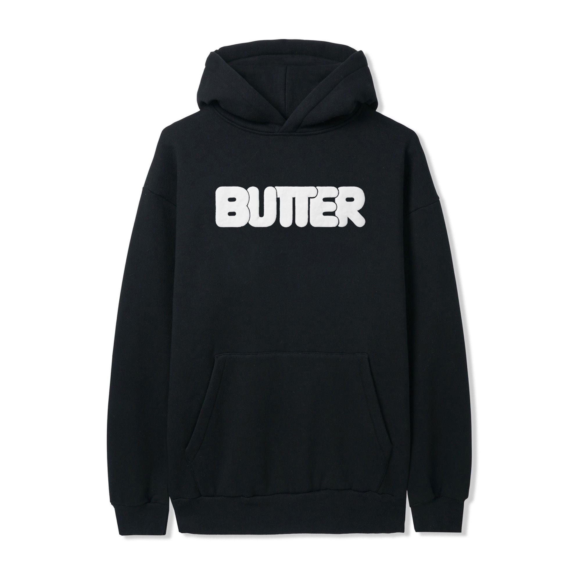 Butter Goods Puff Rounded Logo Pullover Hood Black
