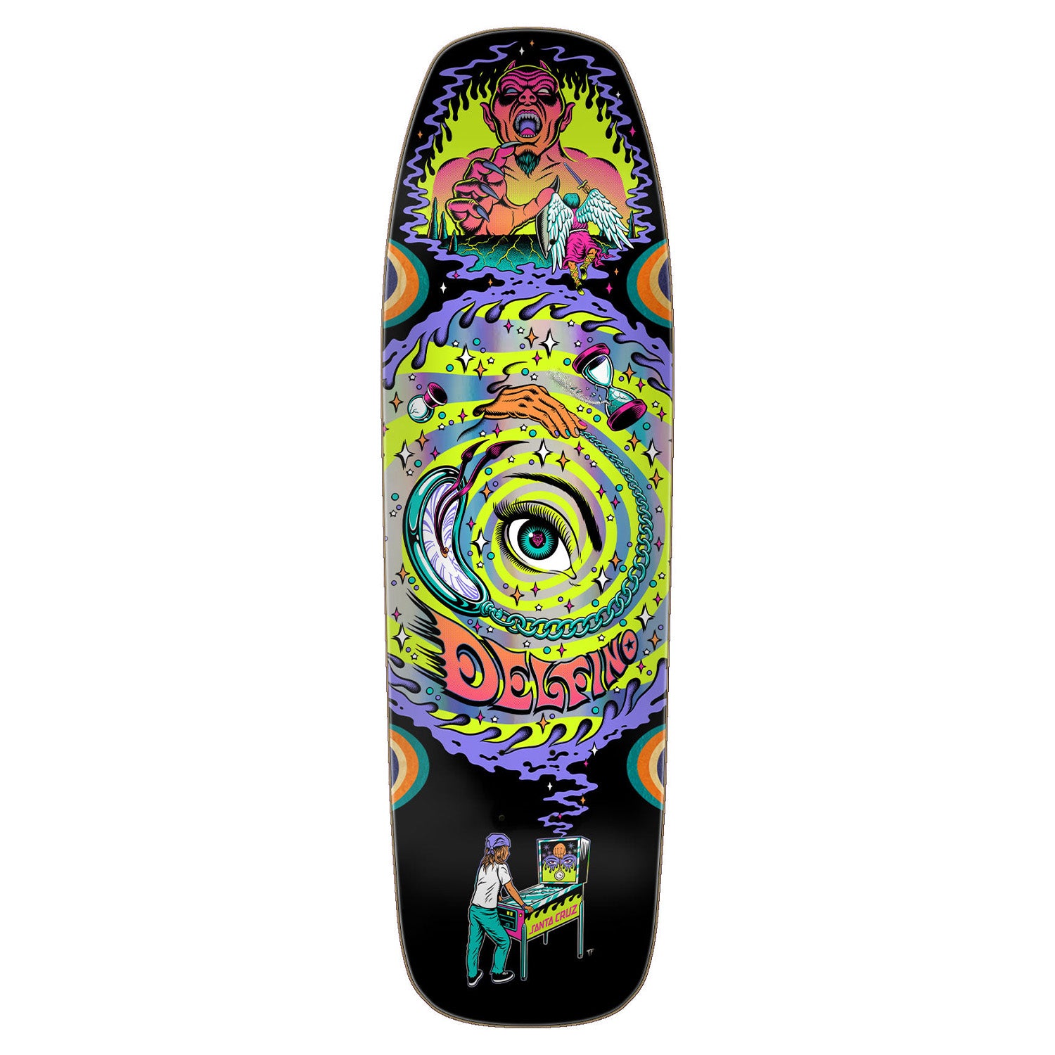 Santa Cruz Fabiana Delfino Pinball Vision Shaped Deck 9.14"