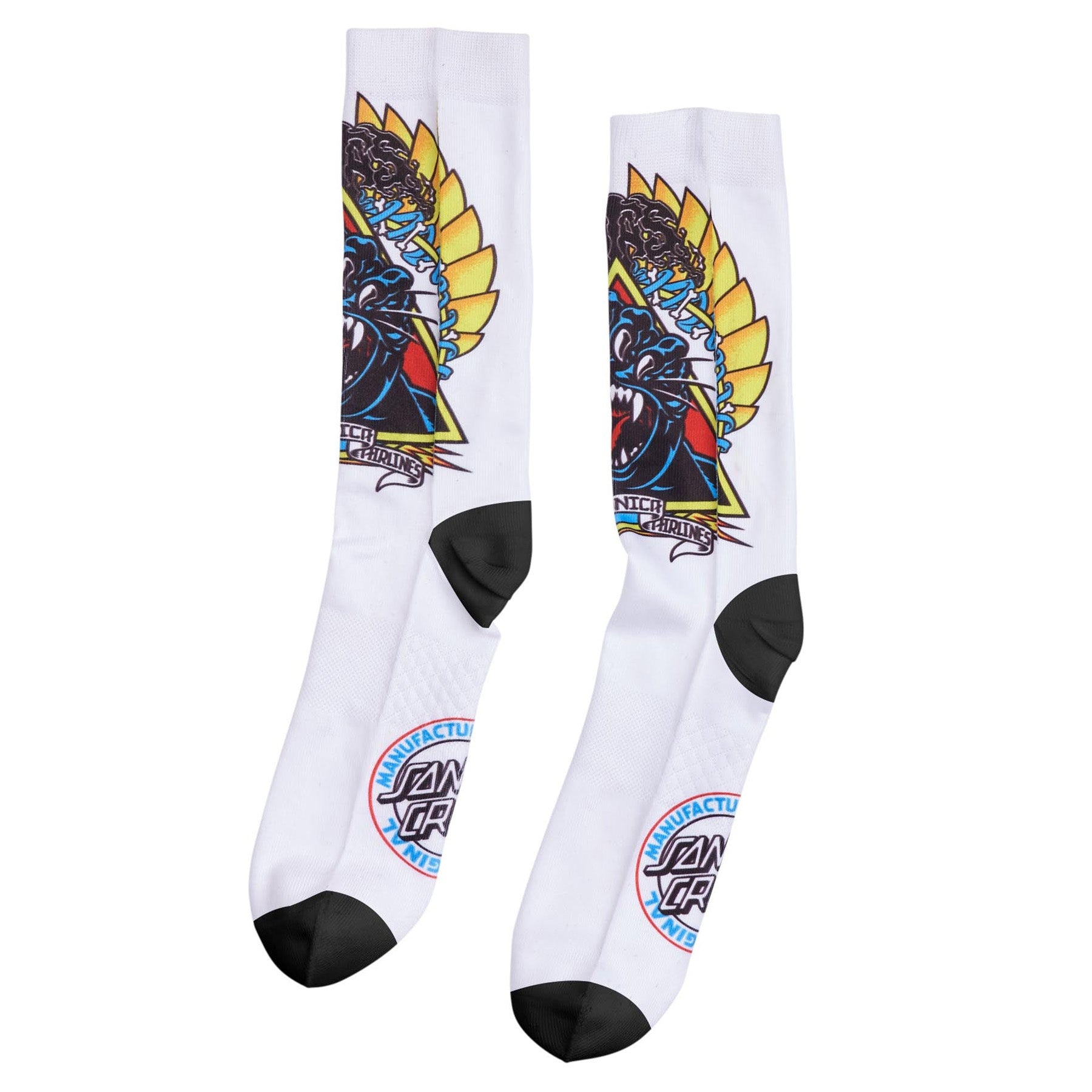 Santa Cruz Natas Screaming Panther Dress Socks White M 9-11
