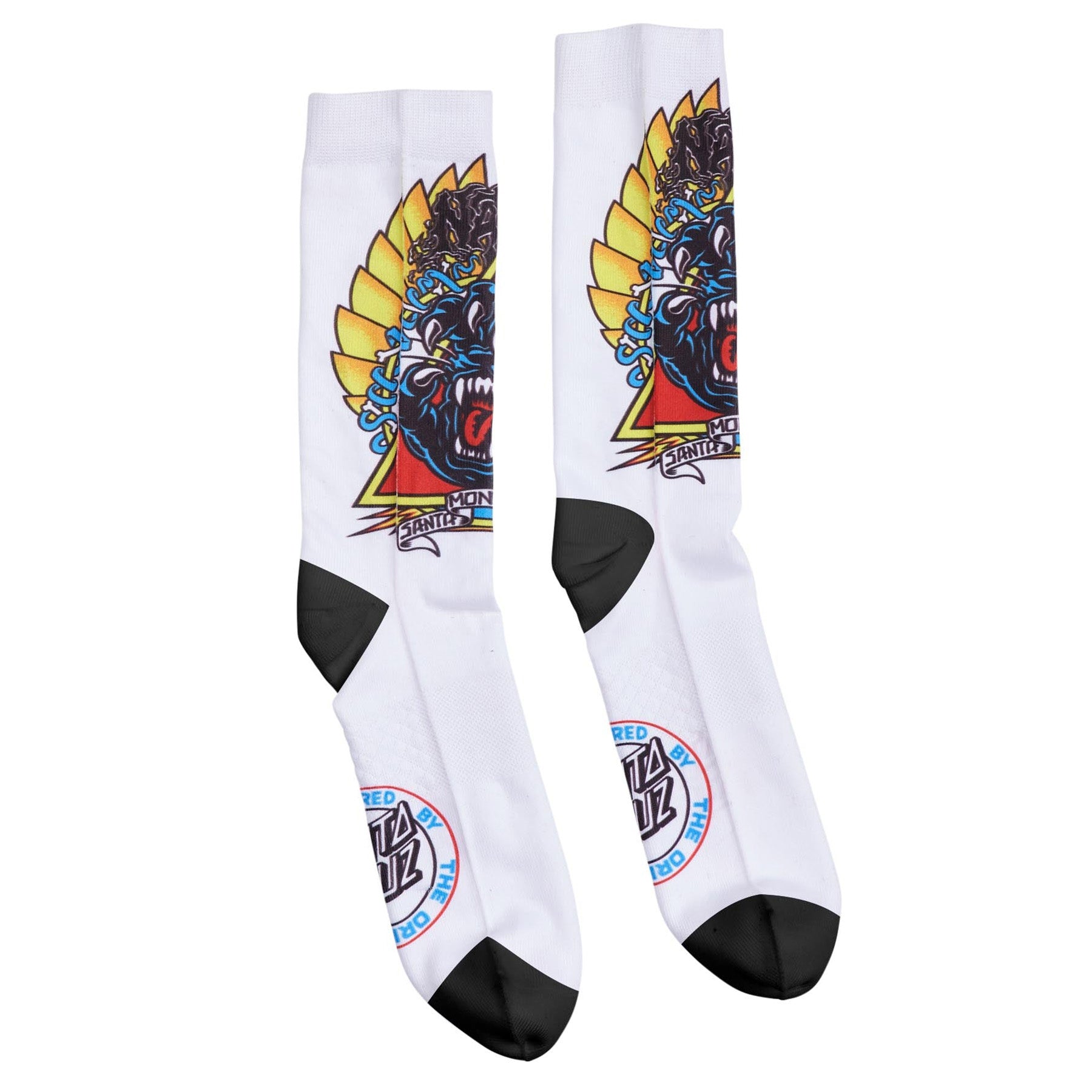Santa Cruz Natas Screaming Panther Dress Socks White M 9-11