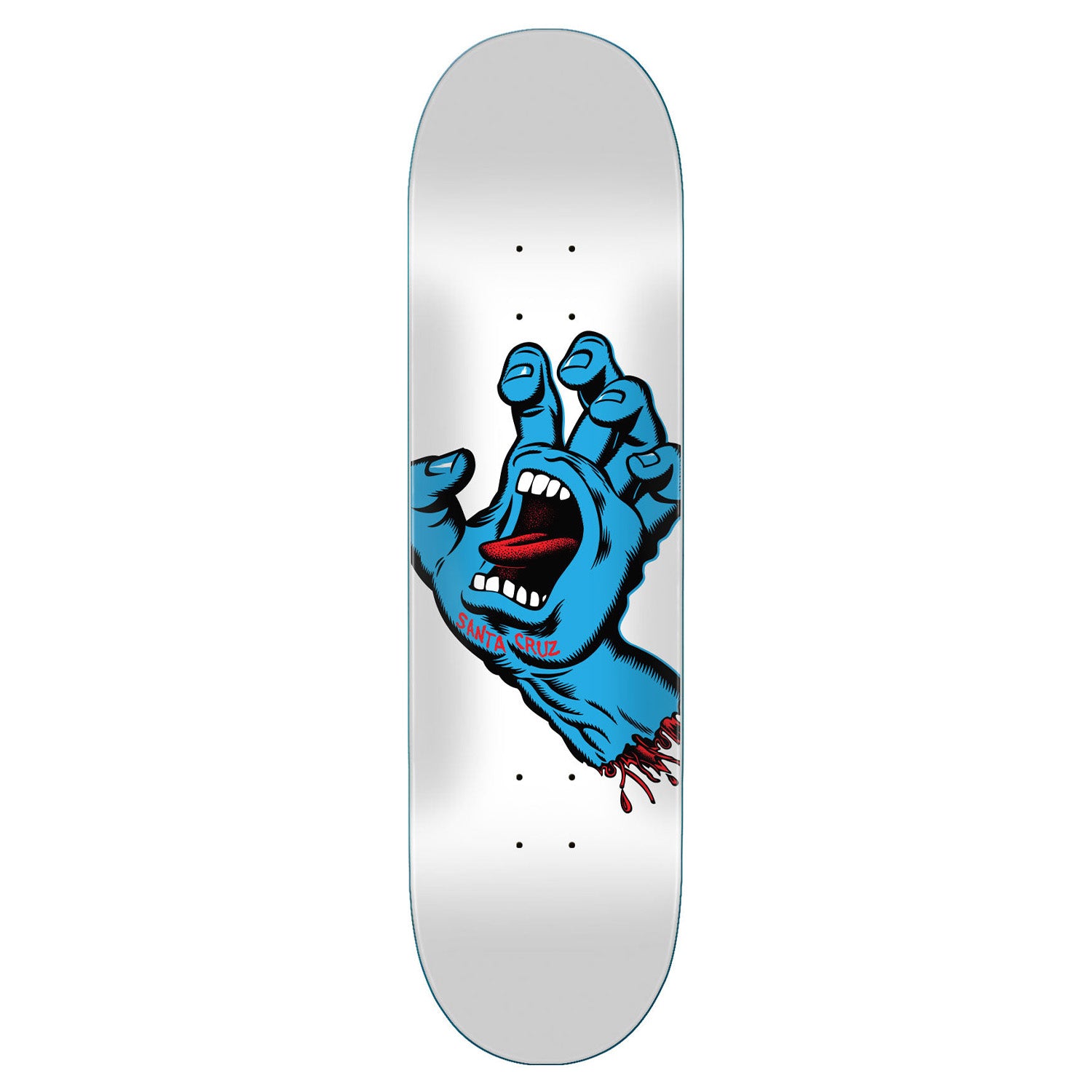 Santa Cruz Screaming Hand Deck White 8.25