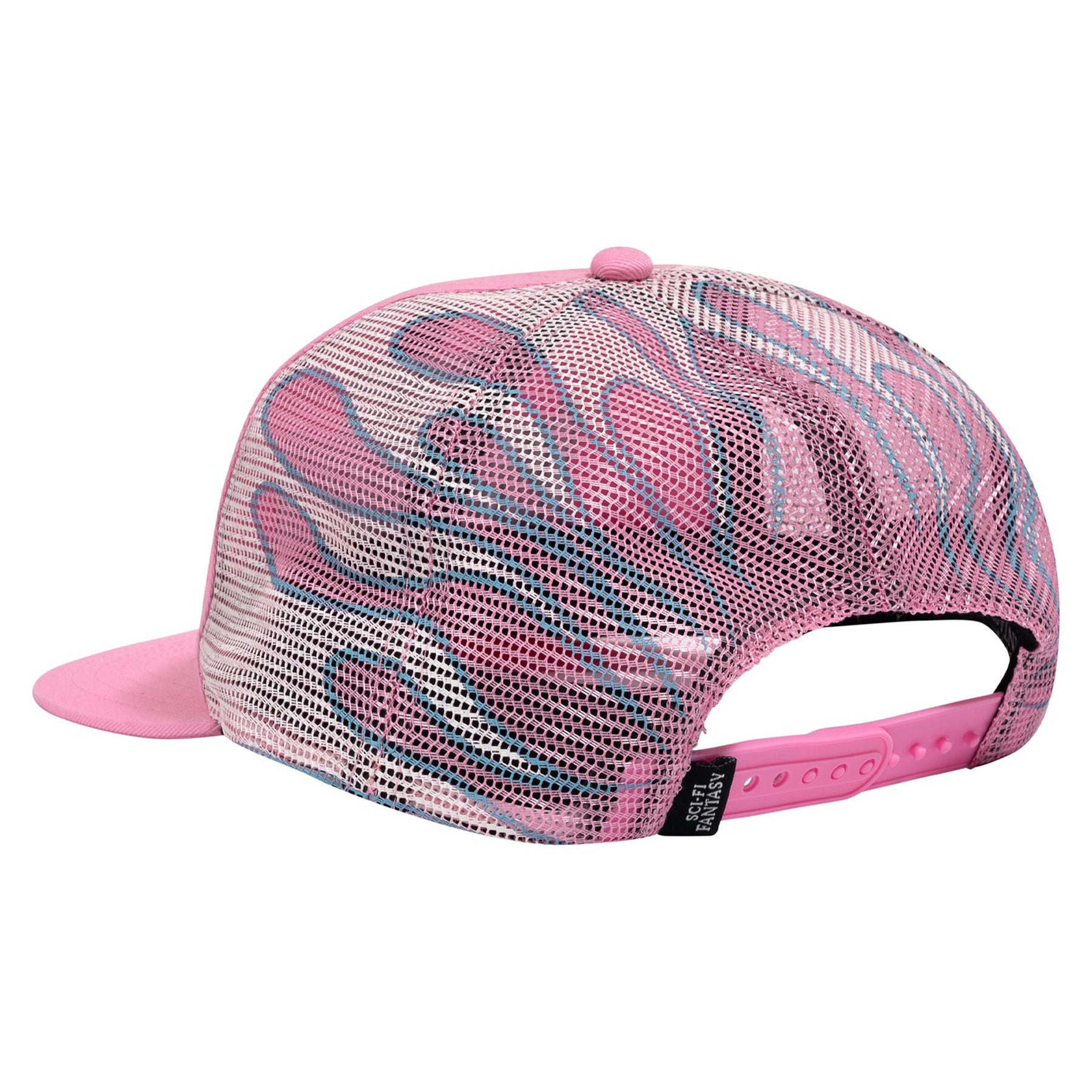 Sci-Fi Fantasy Biker Logo Mesh Hat Pink