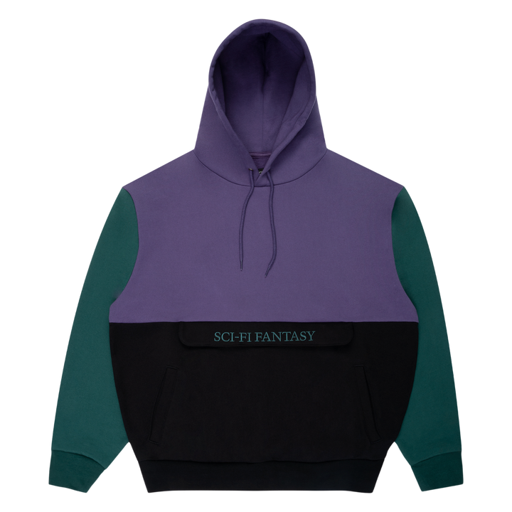 Sci-Fi Fantasy Colorblocked Hood Purple/Black