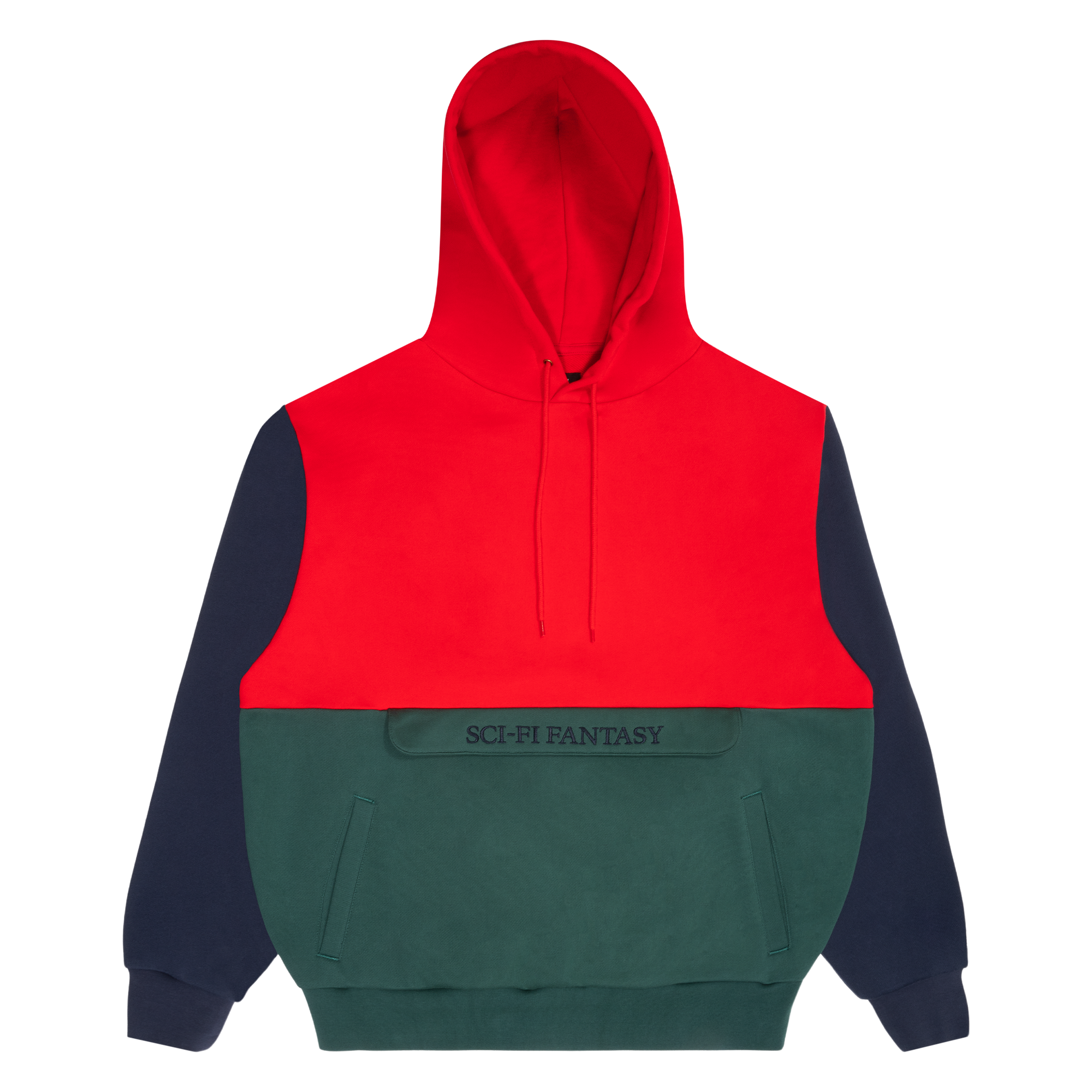 Sci-Fi Fantasy Colorblocked Hood Red/Green