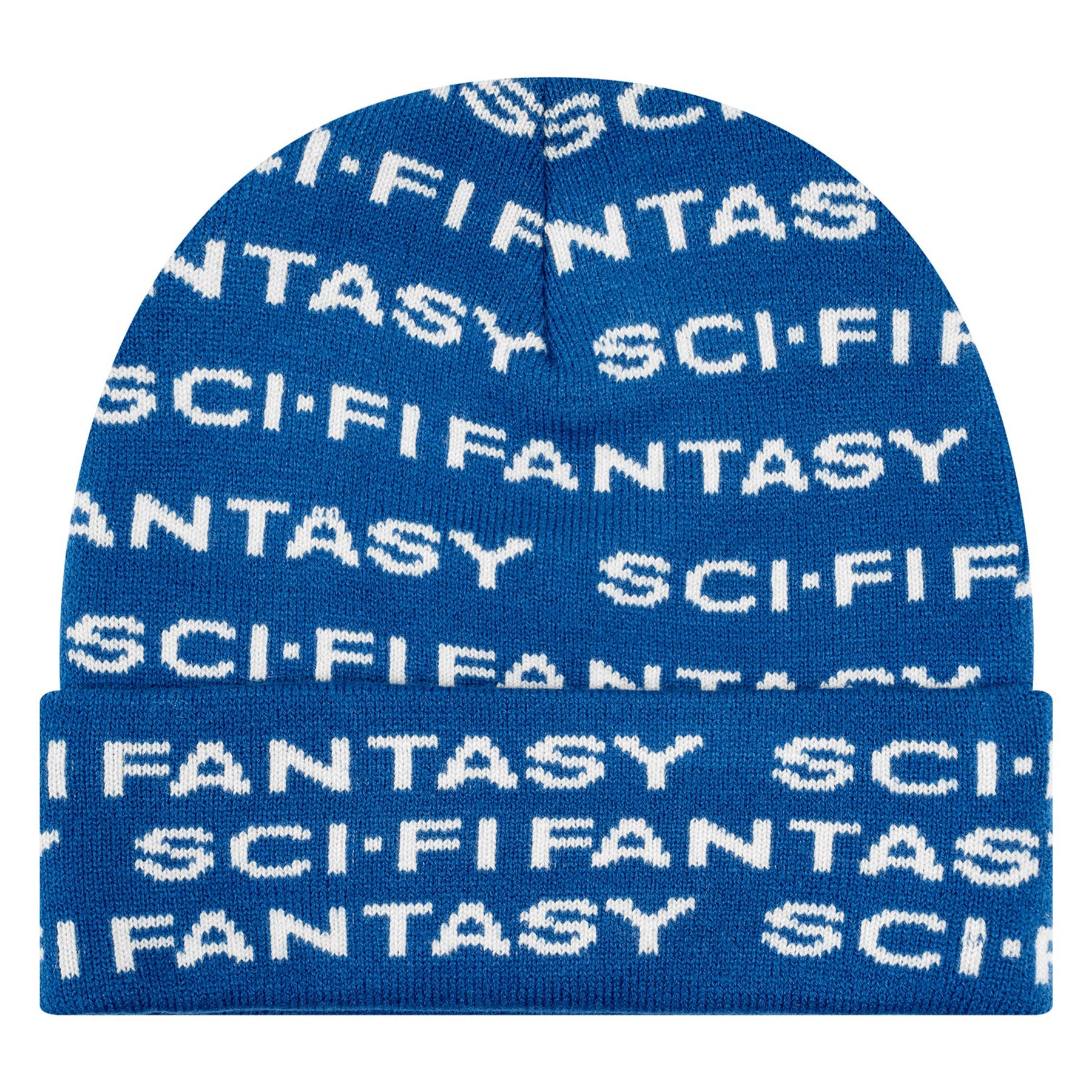 Sci-Fi Fantasy Repeat Logo Beanie Blue