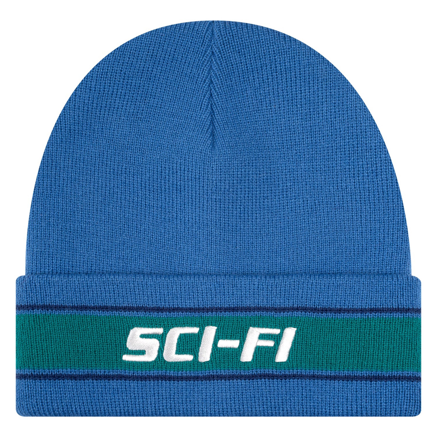 Sci-Fi Fantasy Stripe Fold Logo Beanie Blue