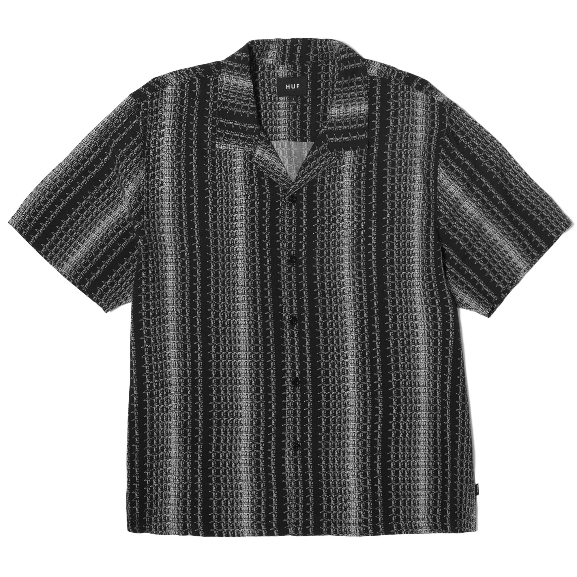 Huf Script Stripe Resort Shirt Black