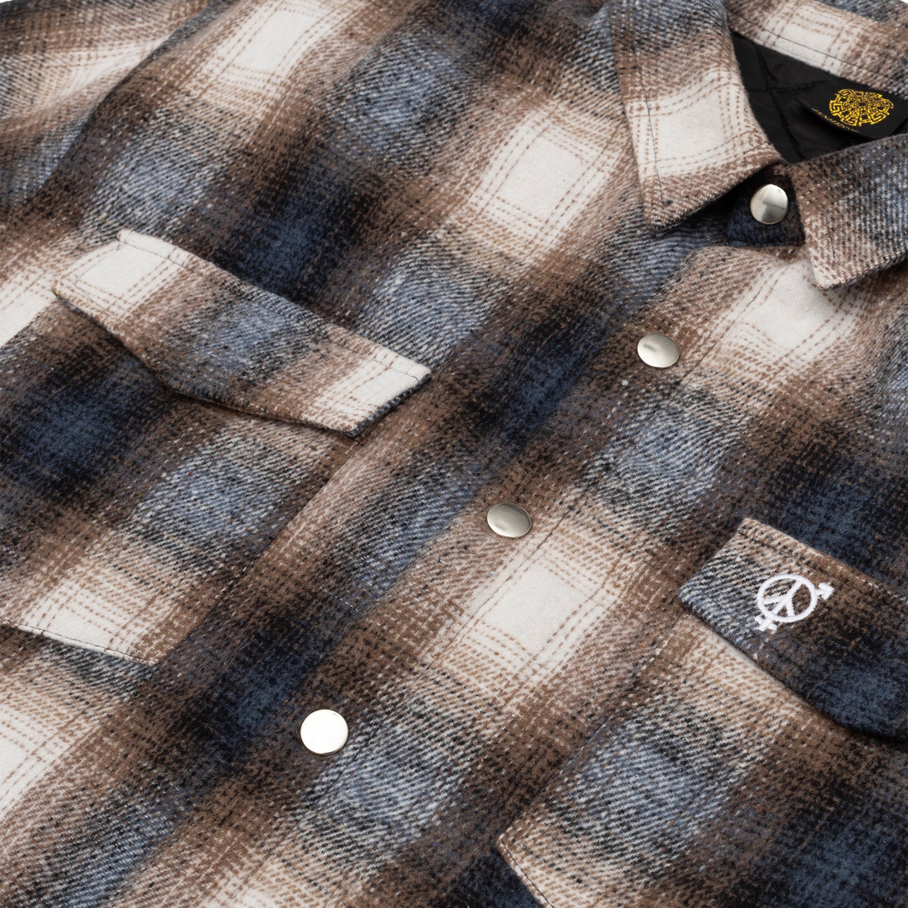 Sexhippies Insulated Snap Flannel Navy/Brown/White - Orchard