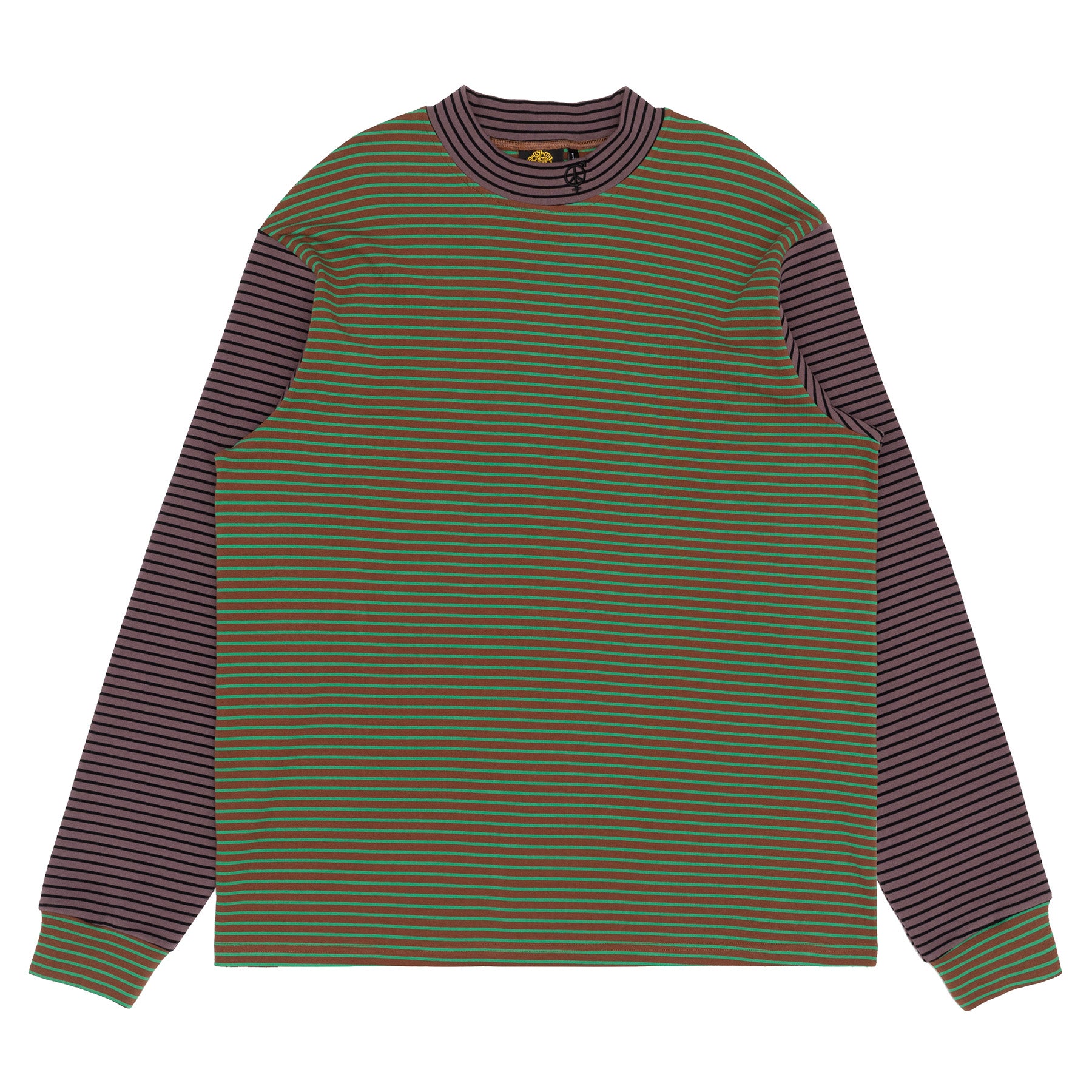 Sexhippies Striped Mock Neck 2.0 Rose/Black/Brown/Lime