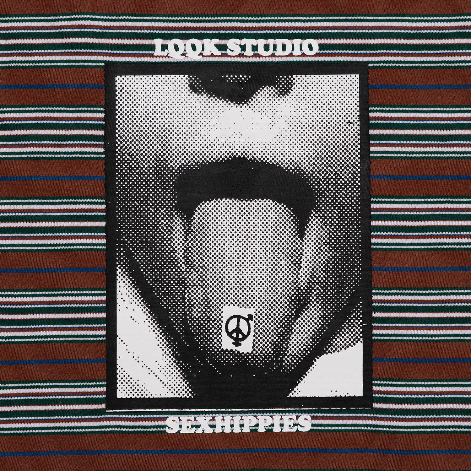 Sexhippies x LQQK Studio Multiborder S/S Tee Multi Brown