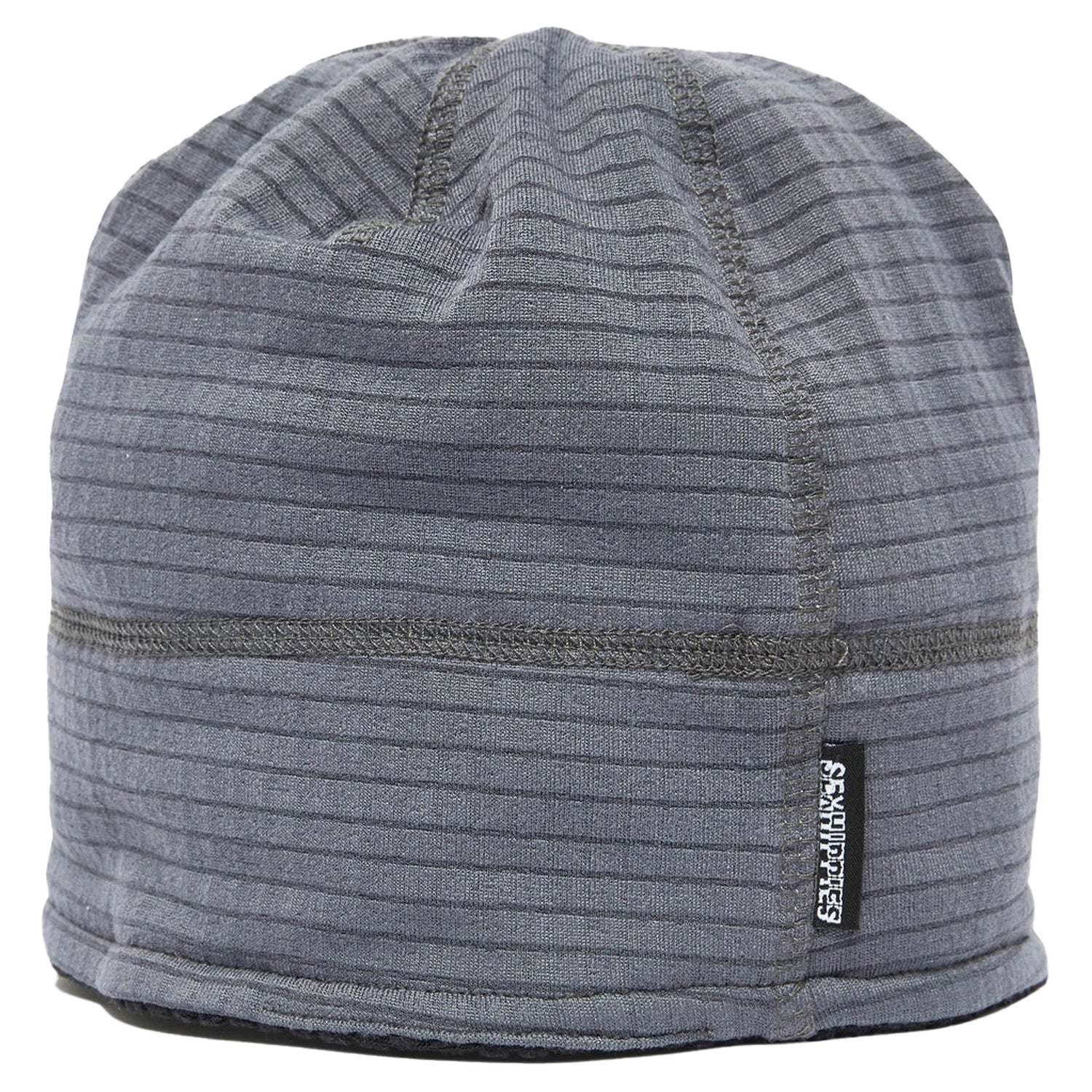 Sexhippies Grid Fleece Reversible Lightweight Beanie Black/Mid Grey