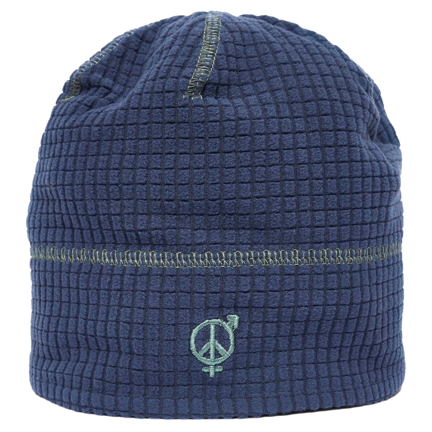 sex hippies ビーニー Sexhippies Grid Fleece Reversible Lightweight Beanie Navy/Sage