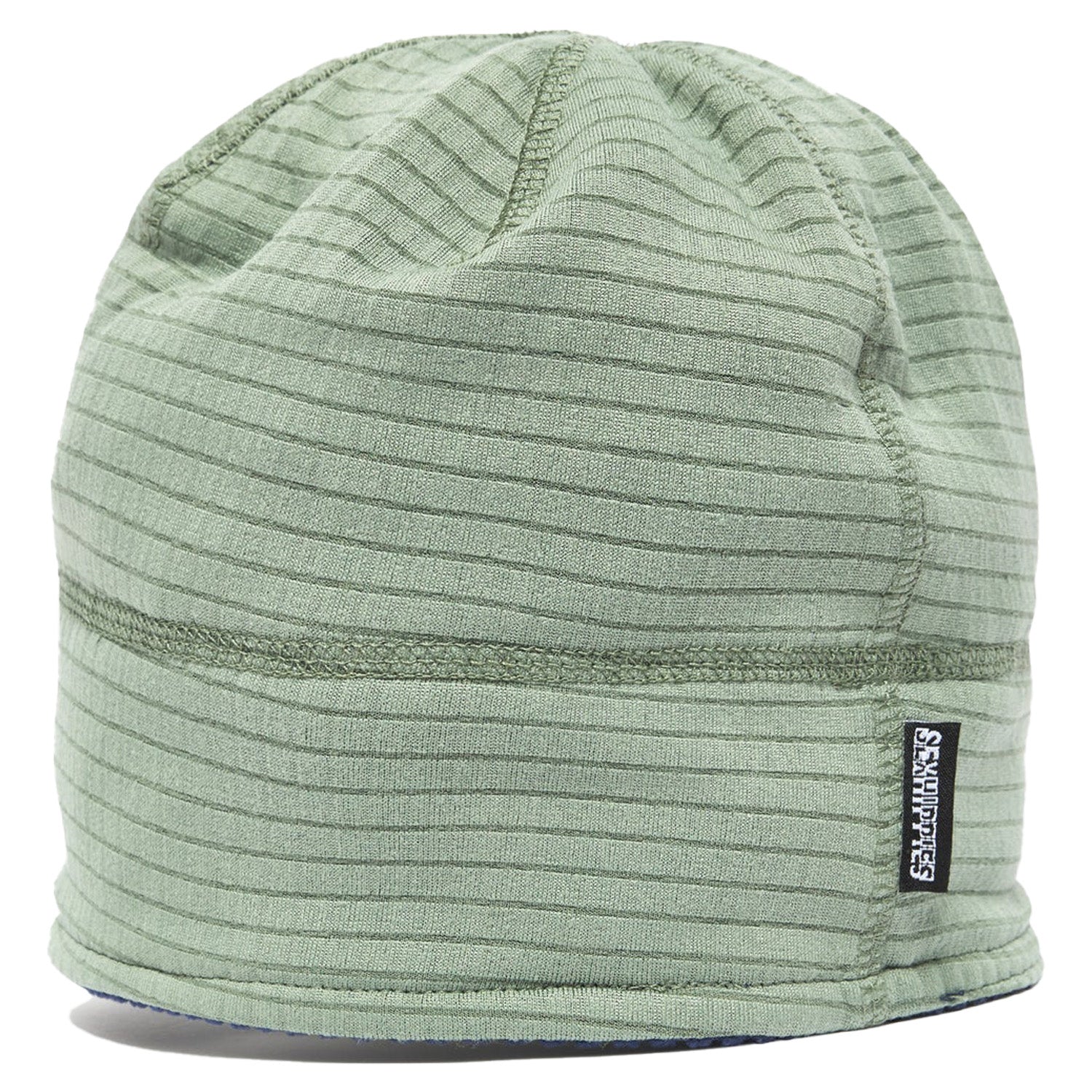 Sexhippies Grid Fleece Reversible Lightweight Beanie Navy/Sage