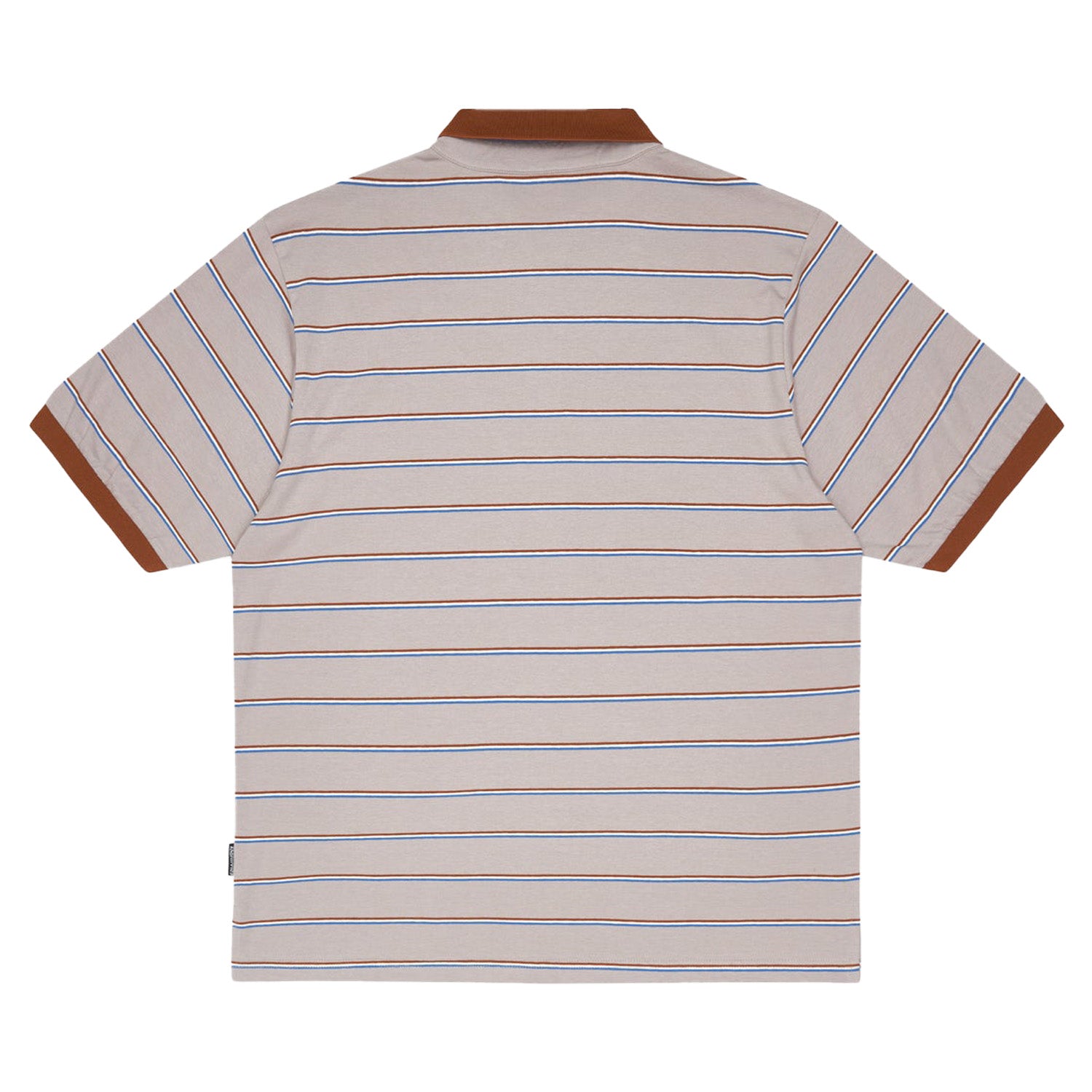 Sexhippies Split Stripe Polo Shirt Grey/Brown/Blue