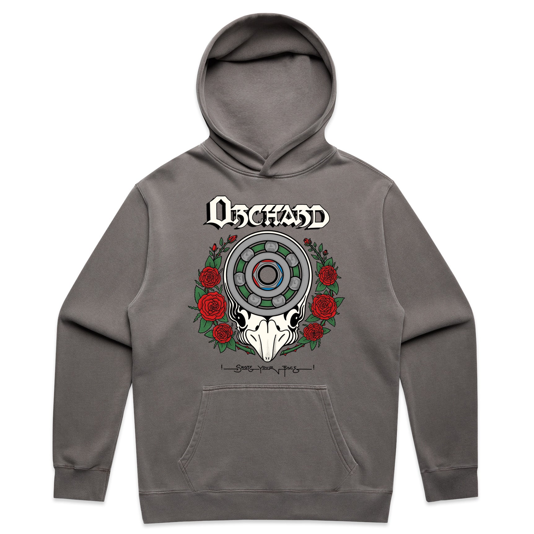 Orchard Skate Your Face Heavy Hoodie Faded Charcoal
