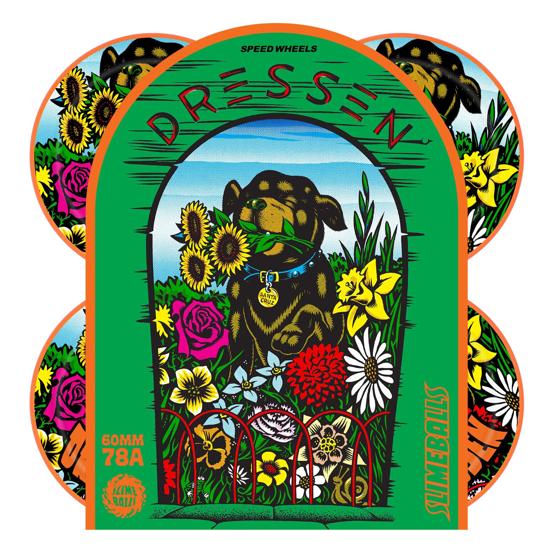 Slime Balls Eric Dressen Pup Slime Orange Cruiser Wheel 60mm 78a