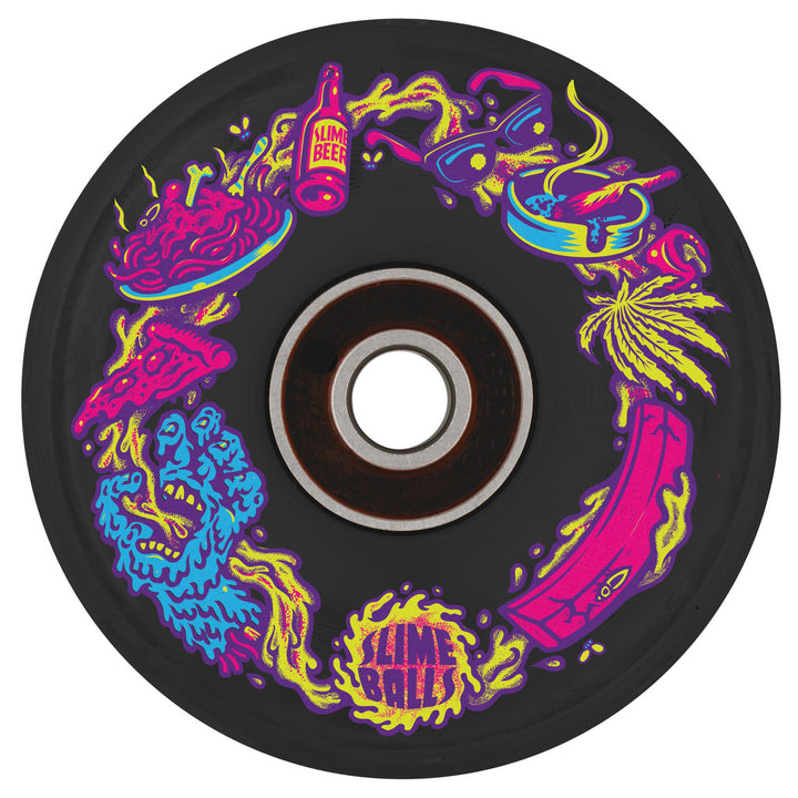 Slime Balls Wheels Neon Vomit LTD Light Ups Slime Black 60mm 78a
