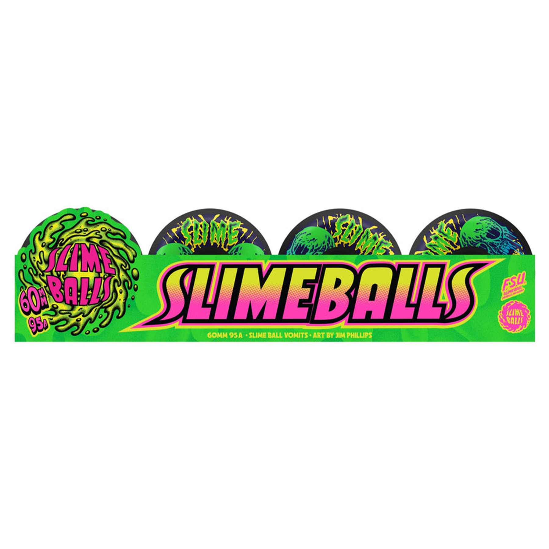 Slime Balls Wheels Skull Vomits Black 60mm 95a
