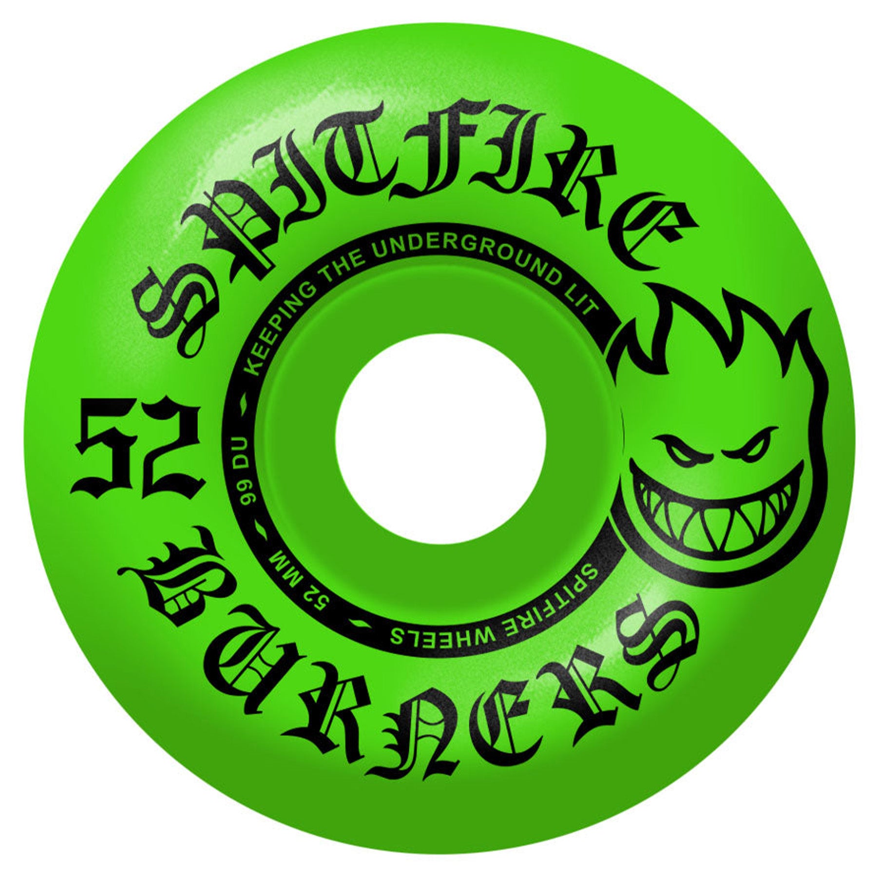 Spitfire Wheels Burner Green 52mm 99a