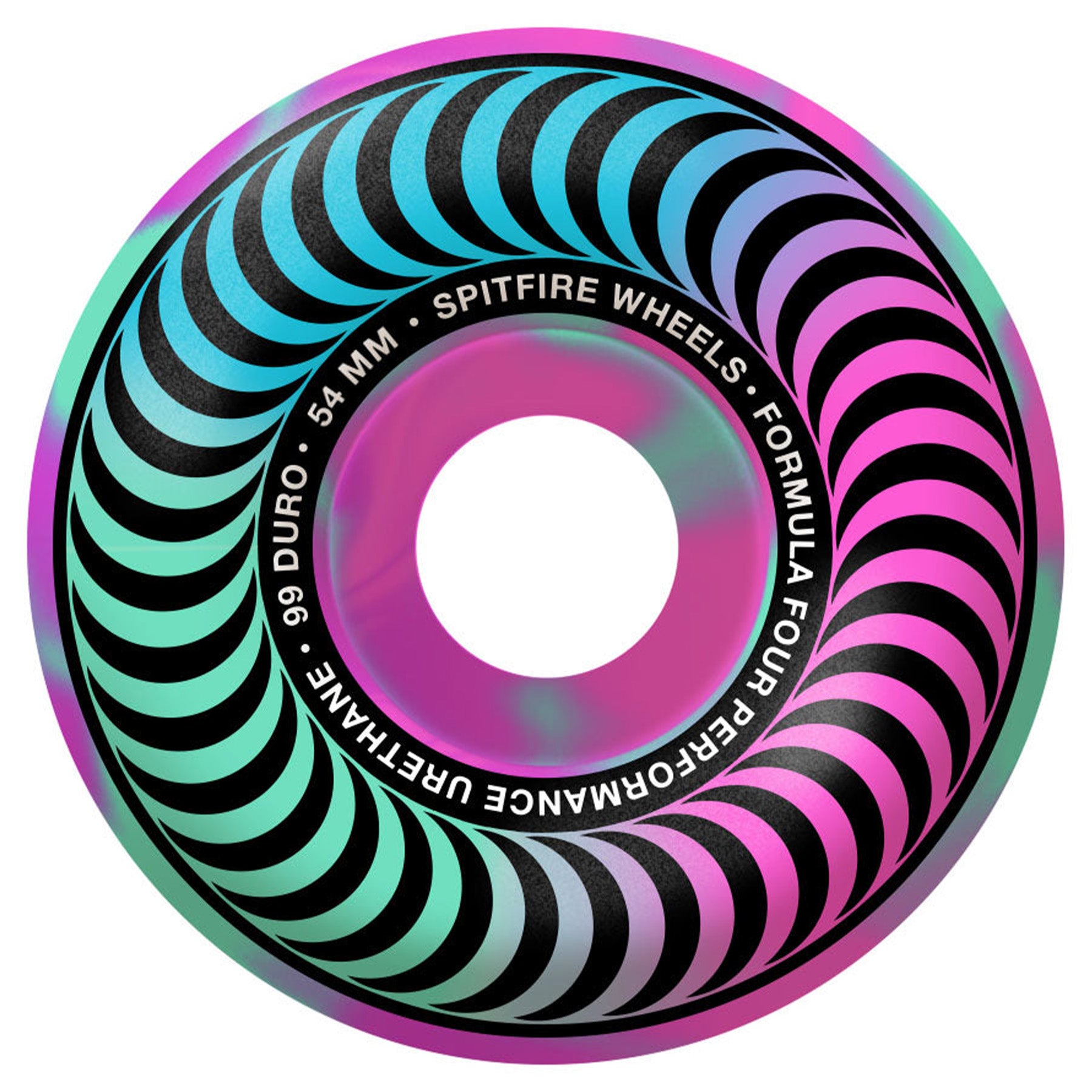 Spitfire Wheels F4 Classic Pink/Teal Swirl 54mm 99a