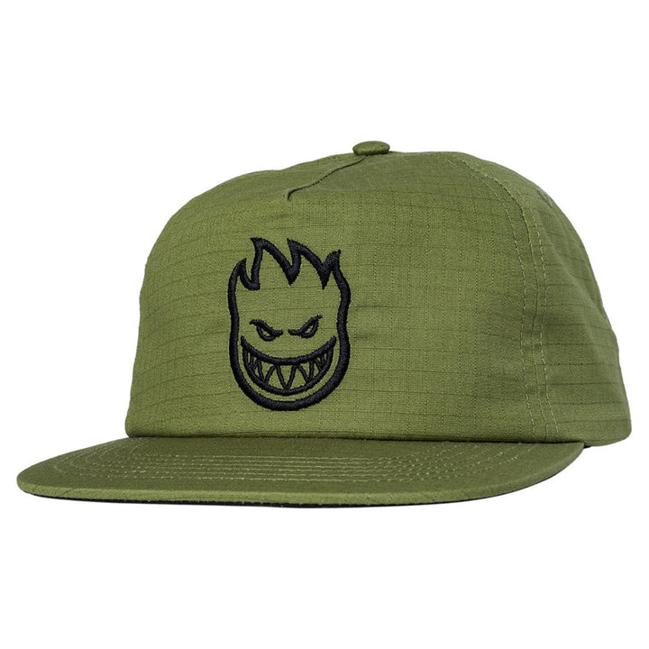 Spitfire Bighead Ripstop Snapback Hat Olive
