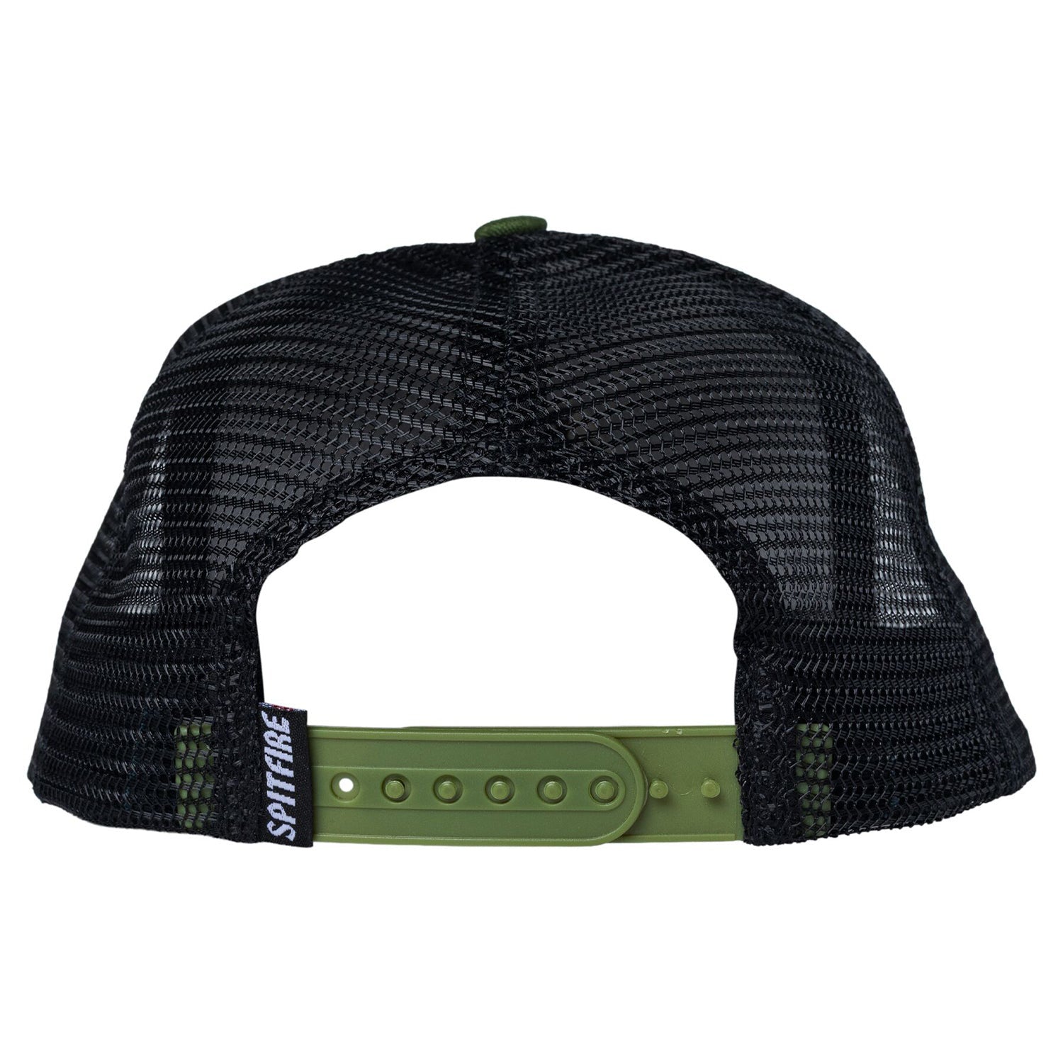Spitfire Bighead Snapback Hat Olive Twill/Black Mesh