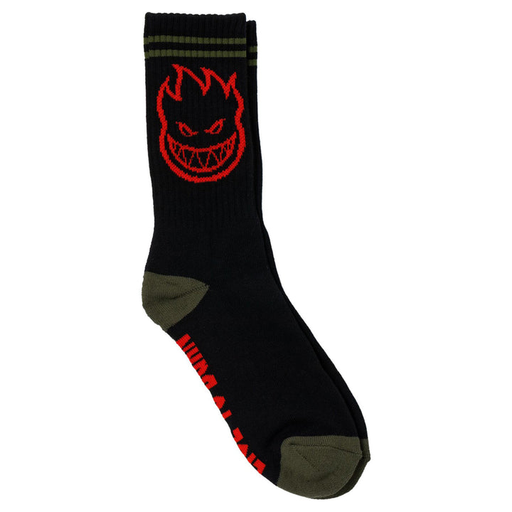 Spitfire Bighead Sock Black/Olive Red